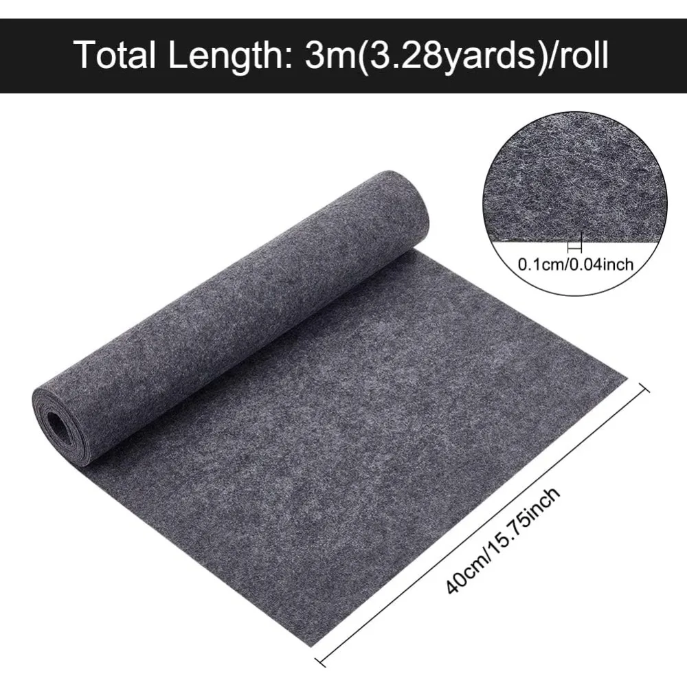 10 Feetx15.75 Inch Felt Fabric Rolls Felt Non-Woven Sheet 0.1cm Thick Dark Gray Felt Polyester Felt for Crafts Quilting Sewing