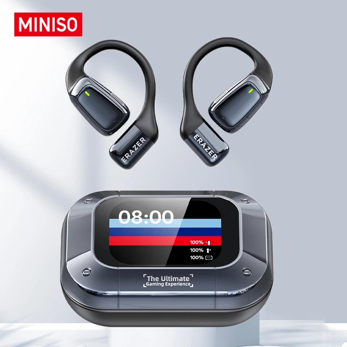 ERAZER XT82PRO TWS Headphone Bluetooth V5.3 Earphone Tampilan Digital LED Nirkabel Headset Pengurang Kebisingan Headset Super Panjang Baru