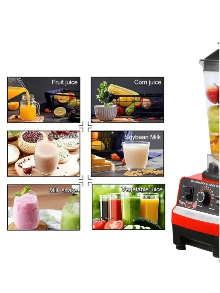 2000W 2-in-1 Hochleistungs-Standmixer, BPA-freier Hochgeschwindigkeits-Eis-Smoothie-Eiscreme-Maker, Entsafter und Mixer mit Selbstreinigungsfunktion für die Heimküche