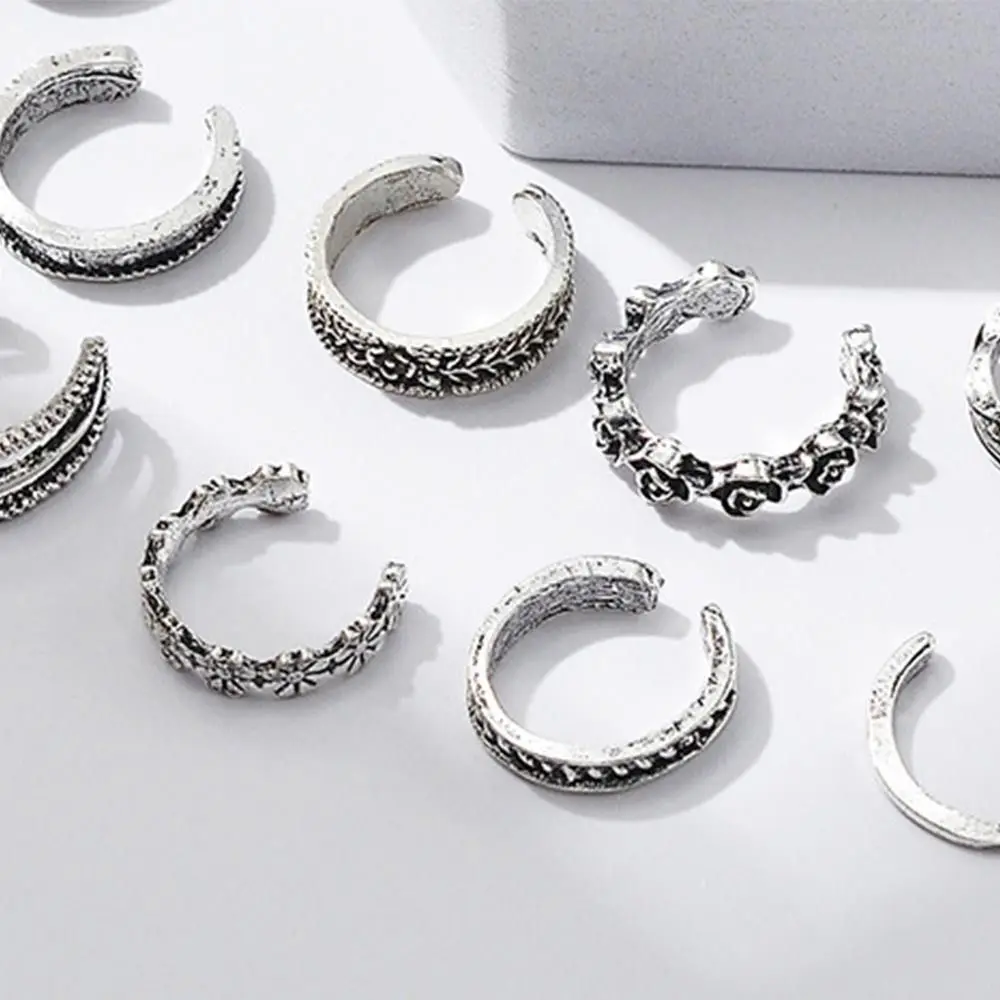 Kpop Schmuck Einstellbare Herz Form Offen Weiß Kupfer Koreanischen Stil Zubehör Fuß Ring Set Zehen Ringe Frauen Zubehör