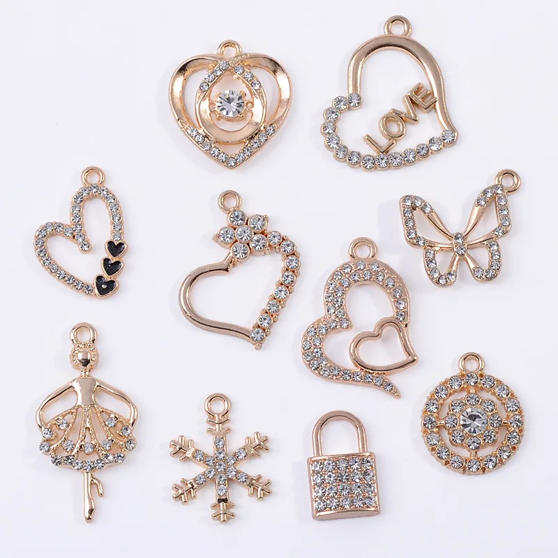 DIY alloy accessories jewelry fashion exquisite necklace earrings love butterfly snowflake pendant spot direct supply