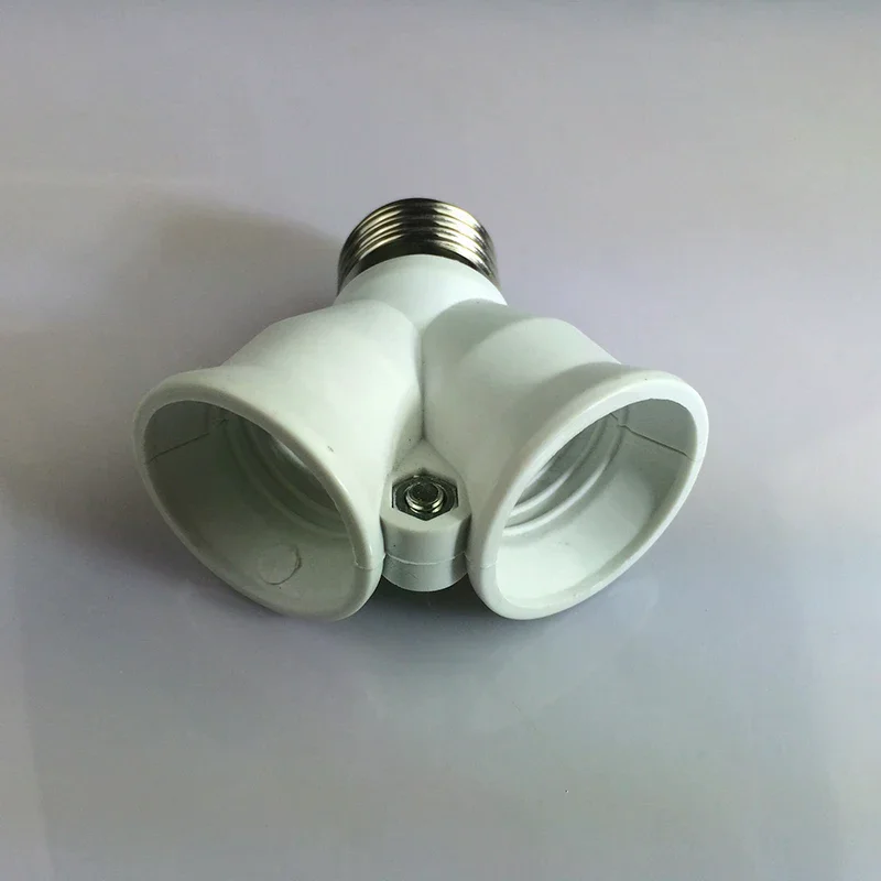 2 In 1 Dual E27 Lamp Holder Converter For Bulb Lighting LED Base Screw Light Lamp Bulb Socket E27 To 2-E27 Splitter Adapter