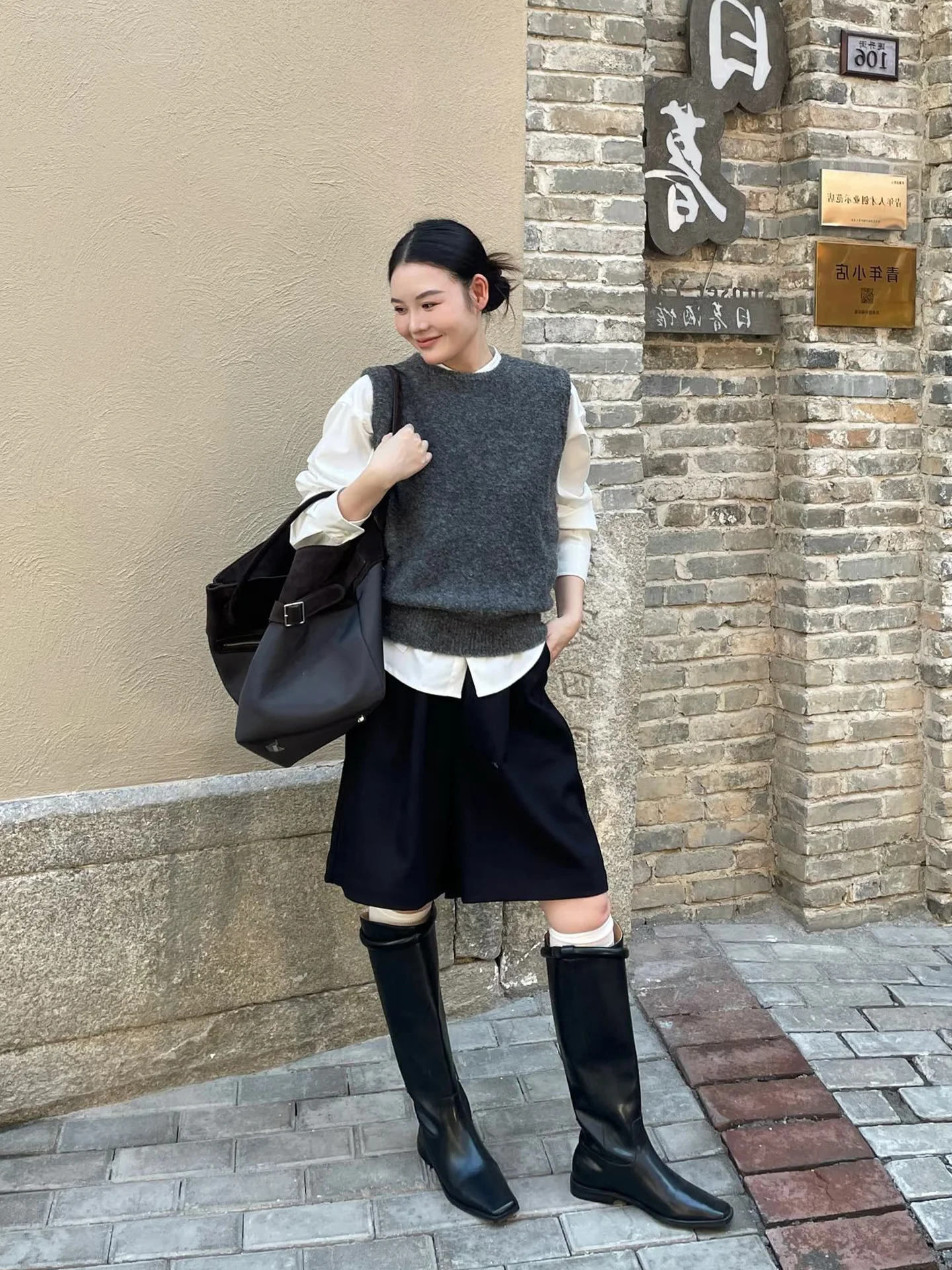 Rond Ne couleur tricoté gilet paresseux Sle superposition haut polyvalent 2025 automne Faion trajet Sle poétique Lin marque