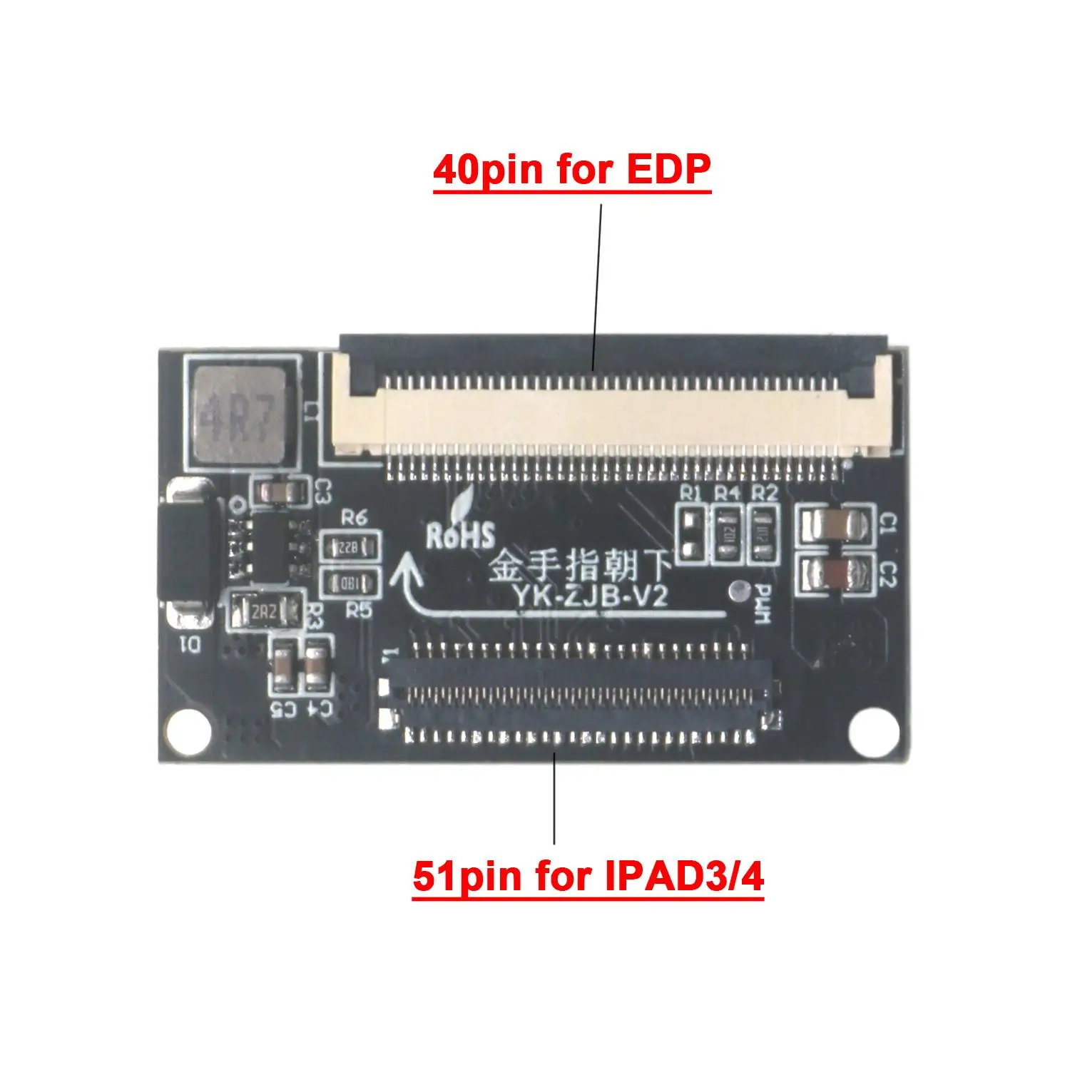 DYKB EDP 40Pin to 51Pin Adapter Board LCD Display Converter Only for iPad 3 4 9.7 Inch Tablet Screen Repair DIY Replacement
