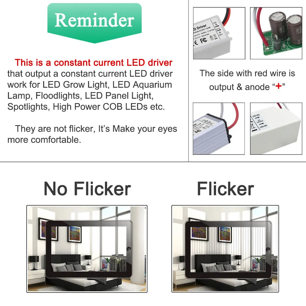 No Flicker 40W 50W 60W LED Driver 1500mA 1200mA 900mA 24-39V 40 50 60 W Watt Lighting Transformers For DIY Lamp Floodlight