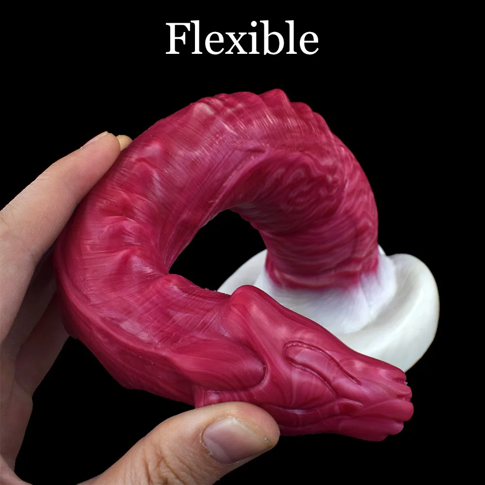 NNSX 26.5cm Long Anal Plug with Suction Cup Animal Snake Dildo Explosive Muscle Silicon Masturbators SexualtoySex Toys for Woman