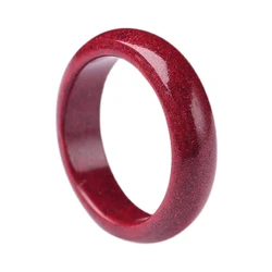 Natural Mineral Cinnabar Ring Female Fine Red Plain Ring Super Self-discipline Original Stone Ring Male Jewelry