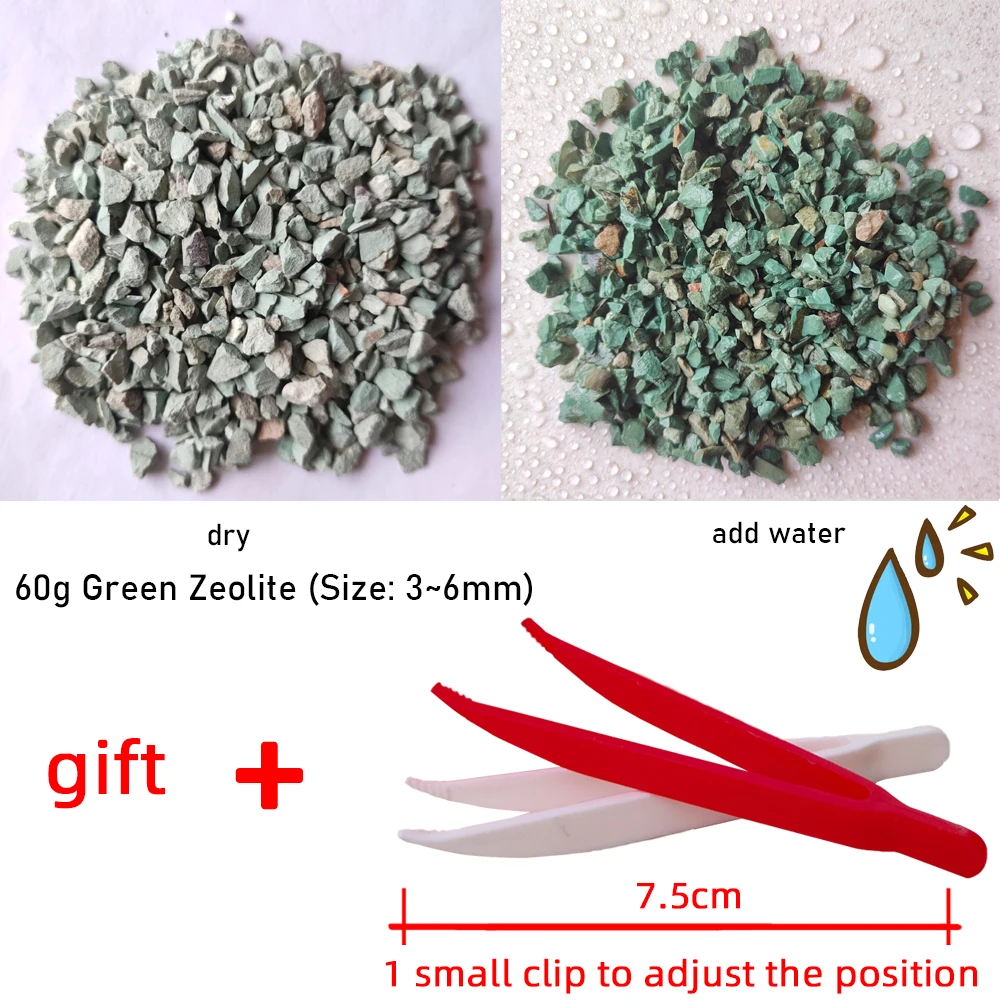 Manifo Green Zeolite Stone for Garden, Suculentos Materiais de Decoração, Manter Umidade, Configurar o Solo Nutriente, Envio Não Incluído, 60g