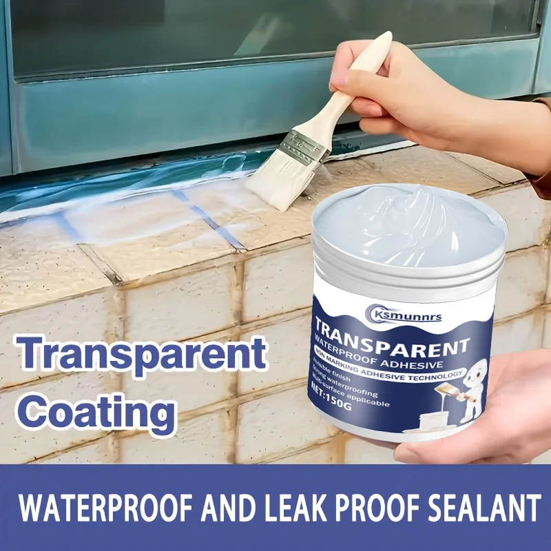 Transparent Waterproof Sealant 150G, Invisible Leak Repair Coating, Waterproof Adhesive for Roof Wall Tile Crack Repair