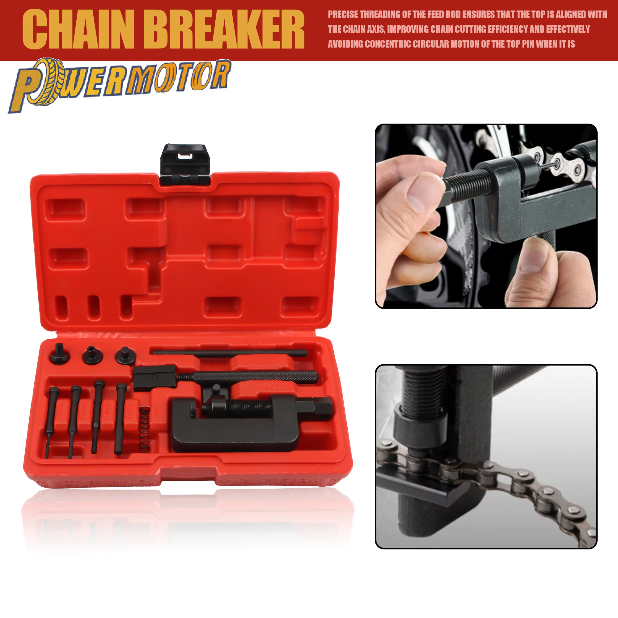 

Motorcycle Chain Breaker Riveting Tool Set Replacement Repair Tools For Motorcycle Bicycle ATV Timing Chain Cutting Riveting