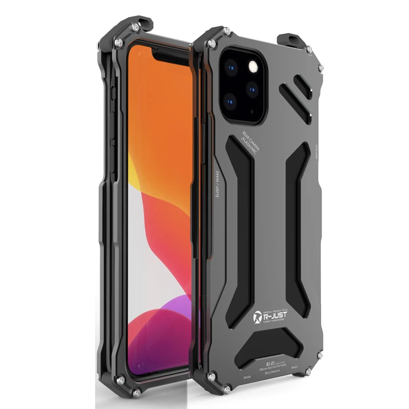 Luxury R-just Aluminum Metal Phone Case For Apple Iphone 14 15 Plus 13 12 11 Pro Max Shockproof Slim Hard Back Cover