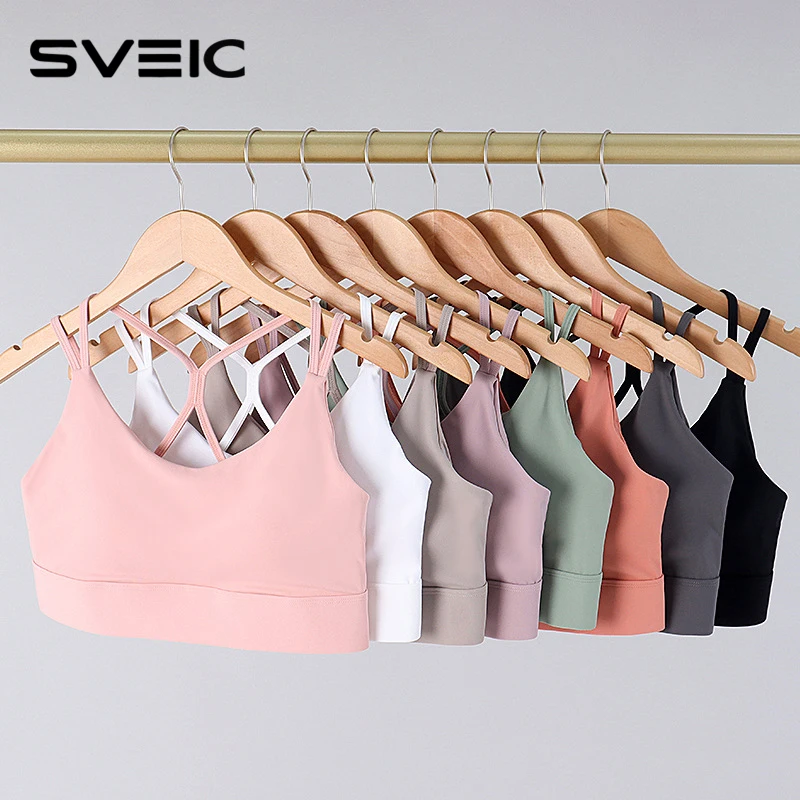 

SVEIC Нижнее белье для йоги, спортивные бюстгальтеры, топы для фитнеса, спортивная одежда с красивой спиной, дышащий бюстгальтер для тренировок на велосипеде, бега, женская одежда для спортзала