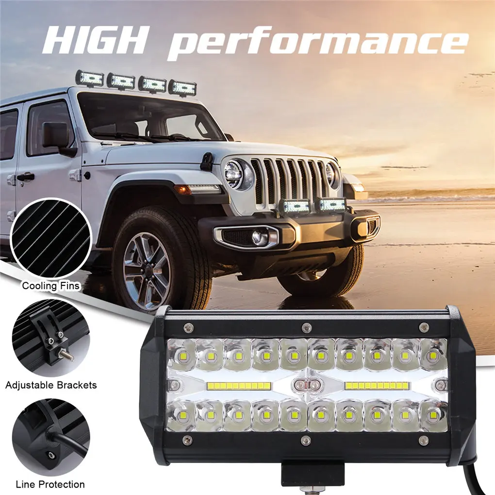 2PCS 7 DC12-24V 228W Outdoor LED Lights Car Truck Suv Offroad Spot Floodlight Offroad Fog Lamp Garden DJ Work Projector Lamps