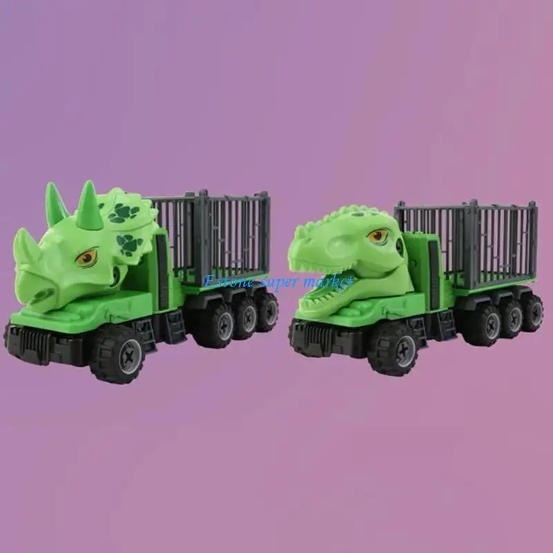 090B キッズ恐竜型プルバックカーセット 男の子/女の子用 誕生日プレゼント 6-8歳用 クリエイティブな退屈を和らげるゲーム Vehi