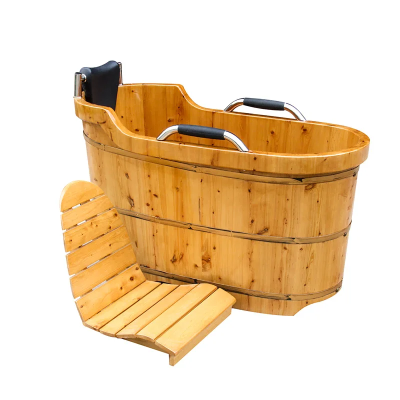 Adult bath bath bucket wooden bucket simple basin household thickened seated bath bucket Internet celebrity small apartment