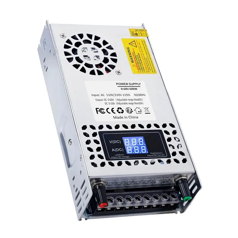 ABYP DC Power Supply 60V Adjustable 600W,Switching Power Supply, AC 110V/220V To DC 0-60V DC Converter For 3D Printer,Dimmable