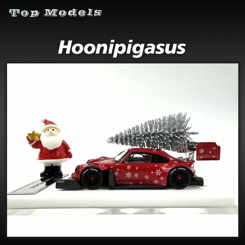 

TOP 1:64 911 RSR Hoonipigasus Christmas Limited Edition Diecast Diorama Car Model Collection Miniature Toys