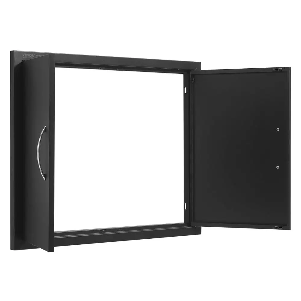 Porte d'accès au grill, 788 x 610 x 46 mm, porte de cuisine extérieure double, porte à plaque froide encastrée, porte murale verticale avec poignées, pour îlot de grill, poste de grill, armoire extérieure