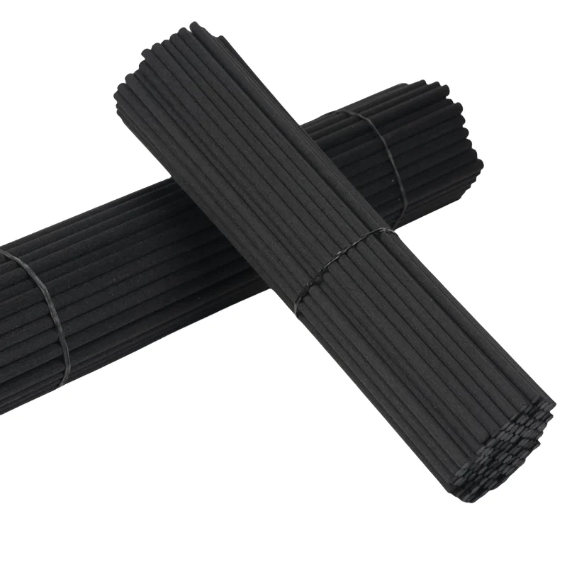 Bâtons de diffuseur épais en Fiber noire, 100 pièces/paquet, 3mm x 20cm, recharge de parfum, bâtons de diffuseur épais pour huiles de diffuseur