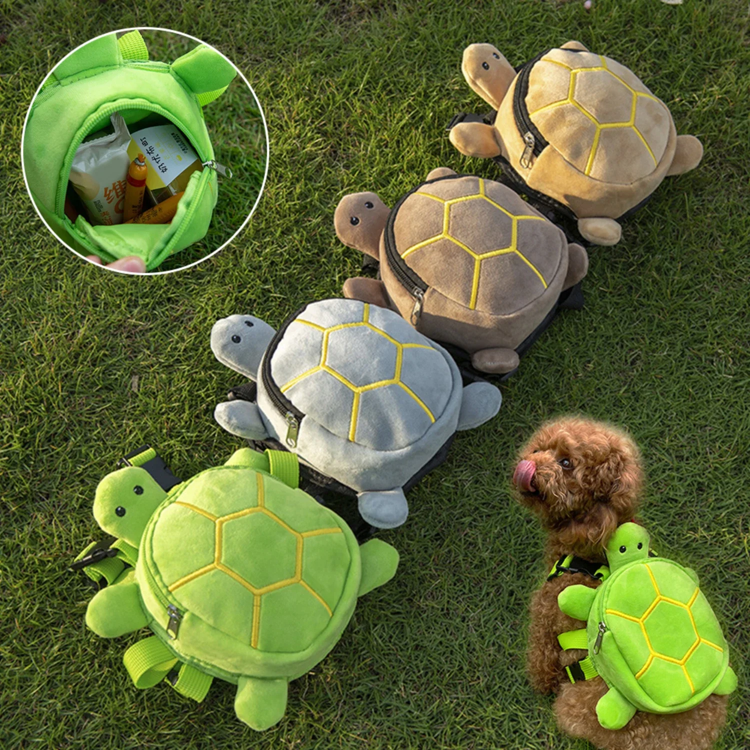 Convenient, Stylish, and Creative Large Capacity Pet Backpack with Cute Turtle Shape Design - Portable Dog School Bag for Your F