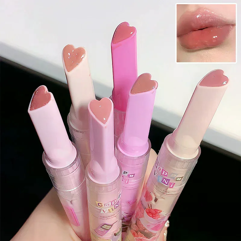 كابوفيني جيلي الحب أحمر الشفاه الوردي ملمع الشفاه واضح الشفاه الصقيل مقاوم للماء غير عصا كوب ترطيب ممتلئ الشفاه ملمع الشفاه ماكياج