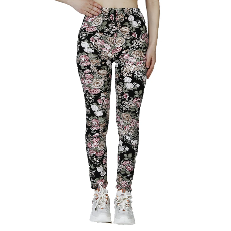 PD58 Dark Floral WOMEN\'S Clothing with 9% Leggings for Outdoor Sports Yoga Pants