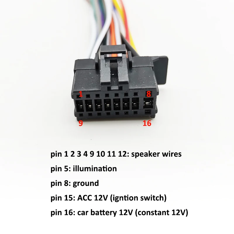 Radio Wiring Harness 16 Pin Wiring Cable Plug and Play for Pioneer Car Stereo Aftermarket Head Unit Wire