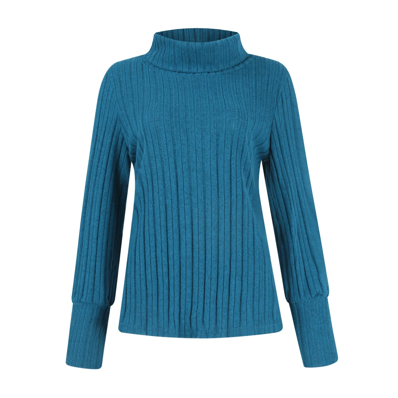 Warm Thick Ladies Sweater Cozy Stylish Women\'s Turtleneck Sweater Soft Knitted Pullover with Long for Warm for Women Tops