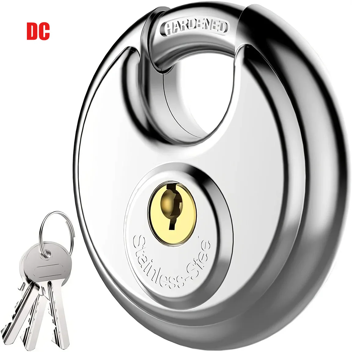 1/2/3PCS 60MM Round Stainless Steel Heavy Duty Key Lock Security Padlock Outdoor Gym Safely Door Lock Anti-theft Tools