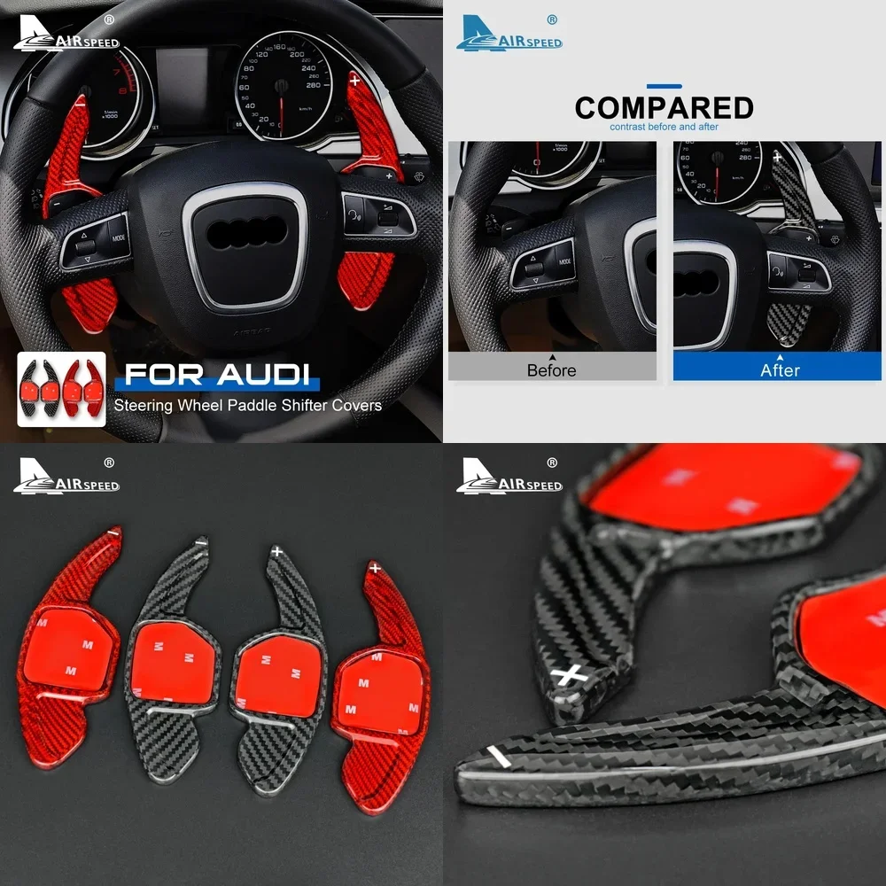 

Накладки на подрулевые лепестки из настоящего карбона для Audi A4 A5 A6 A8 S5 S6 RS6 Q5 Q7, аксессуары