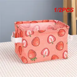 1/2PCS Cube Folding Fabric Storage Basket Closet Organizador Clothes Storage Boxes Home Office Shelf Organizers for Kids Toys