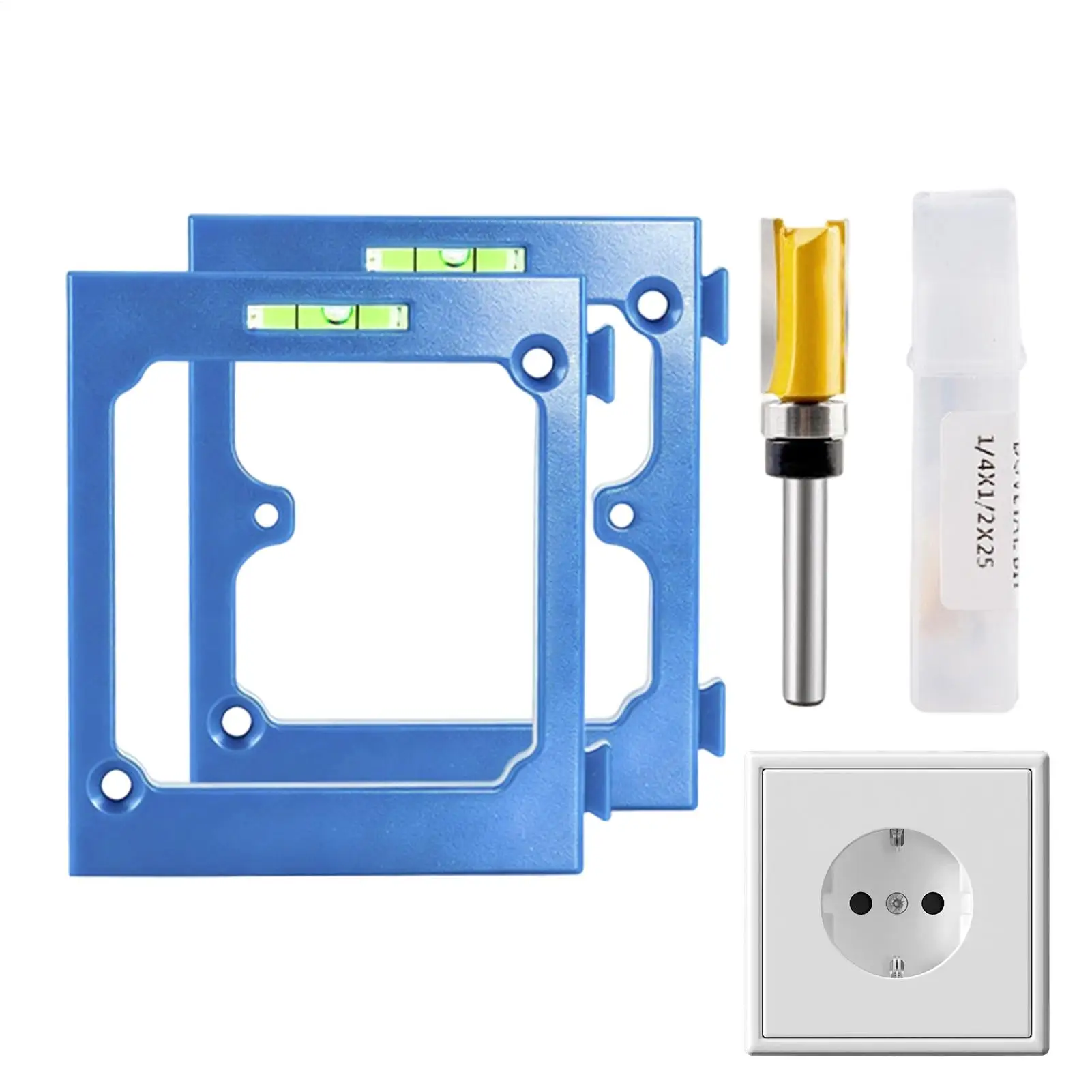 Wire Box Template 86 Type Slotting Cutout Guide with Contour Milling Cutter Receptacle Cutting Template for Drywall Construction