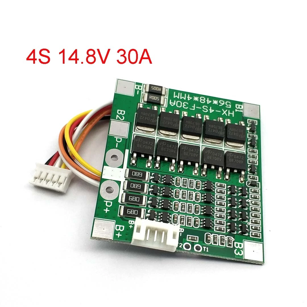 4S 30A 14.8V Li-ion Lithium 18650 Battery BMS Packs PCB Protection Board Balance Integrated Circuits Electronic Module