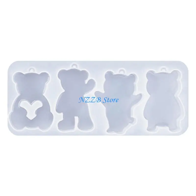 

T21F Creative Animal Keychain Pendant Molds Practical Silicone Mold for Keyring Charm
