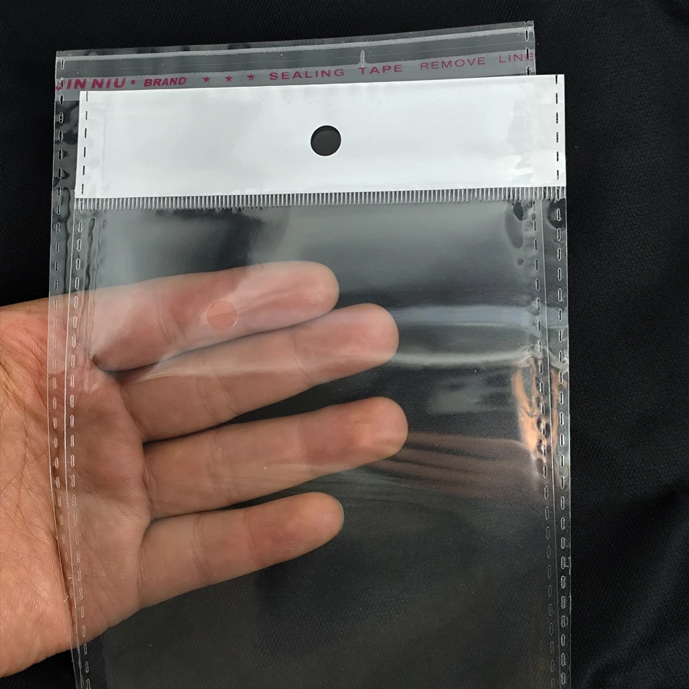 5 sizes Transparent Self Adhesive OPP Plastic Package Bag for Wig Hairpiece Extension Umbrella Tool Wrapping Poly Bags