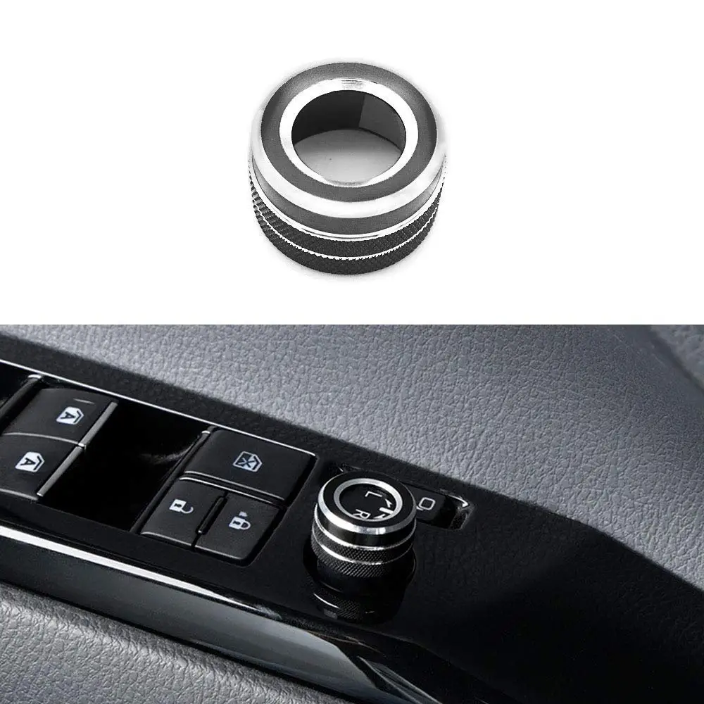 Reliable 5PCS Aluminum Car Center Console Knobs Decoration AC Air Conditioning+Audio+Function+Rear Mirror Knob Switch Covers Tri