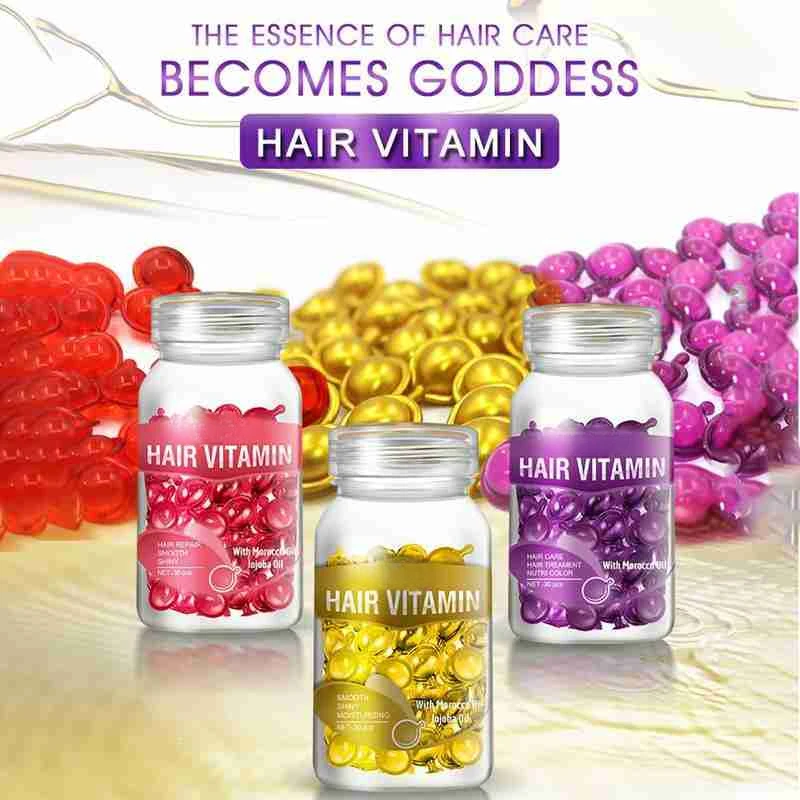 Serum Rambut Halus Vitamin kapsul Keratin, minyak perawatan rambut kompleks perbaikan rusak minyak Maroko Anti pertumbuhan rambut