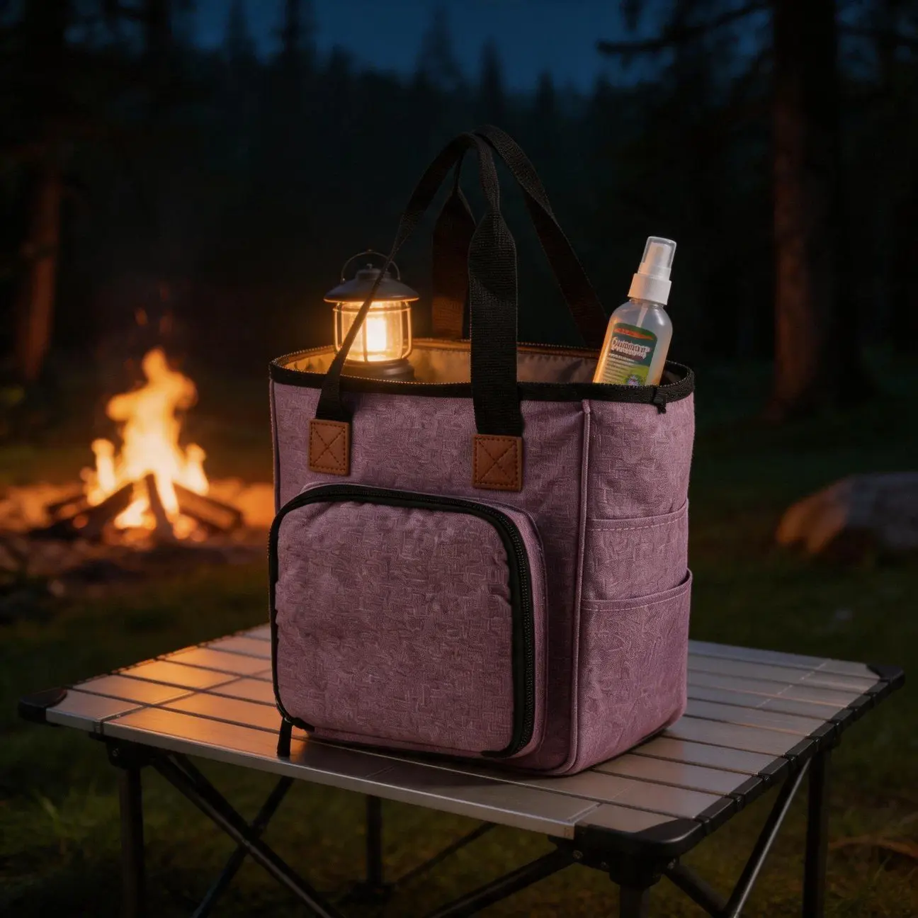 Tote Bag Large Capacity Crossbody Backpack Crochet Yarn Storage Shoulder Bag for Camping Hiking