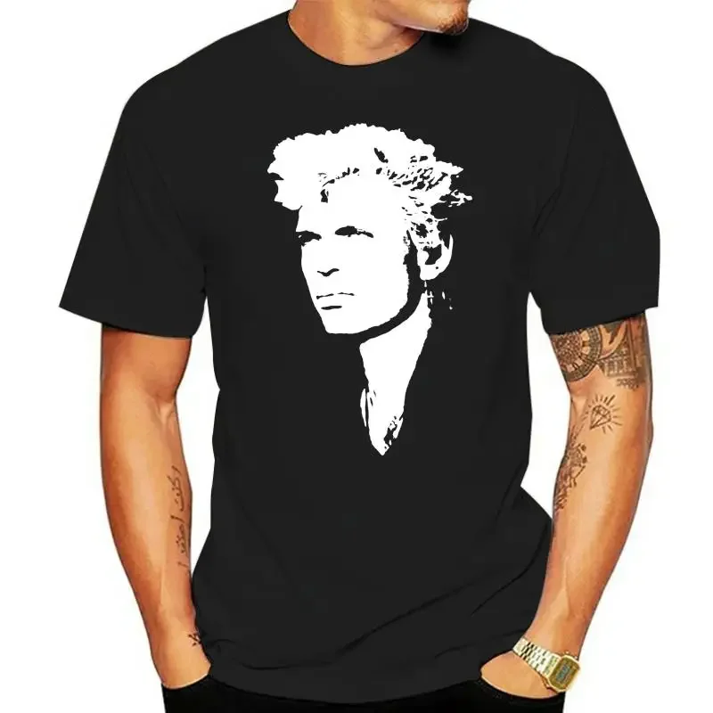 t shirt for man beach top tees MENS BLACK T-SHIRT BILLY IDOL GEN X NEW WAVE PUNK ROCK GOTH S - Men's t-shirts