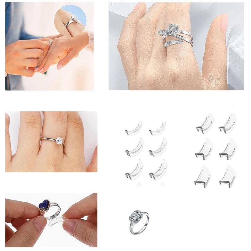 12 Stück unsichtbarer Ring größen versteller für lose Ringe Ring versteller passen für alle Ringe Ring clips, um Ringe kleiner Ring einfach zu bedienen