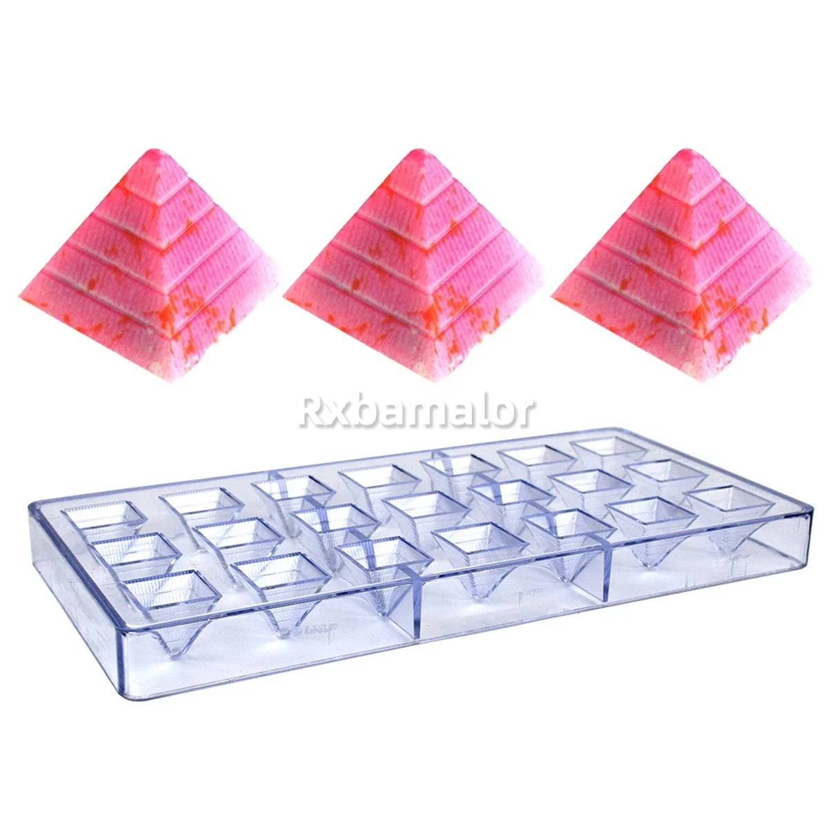 21 Cavities Polycarbonate Chocolate Mold Pyramid Shape, Bonbon Mould Home Use Beginner Friendly DIY Candy Baking Tool