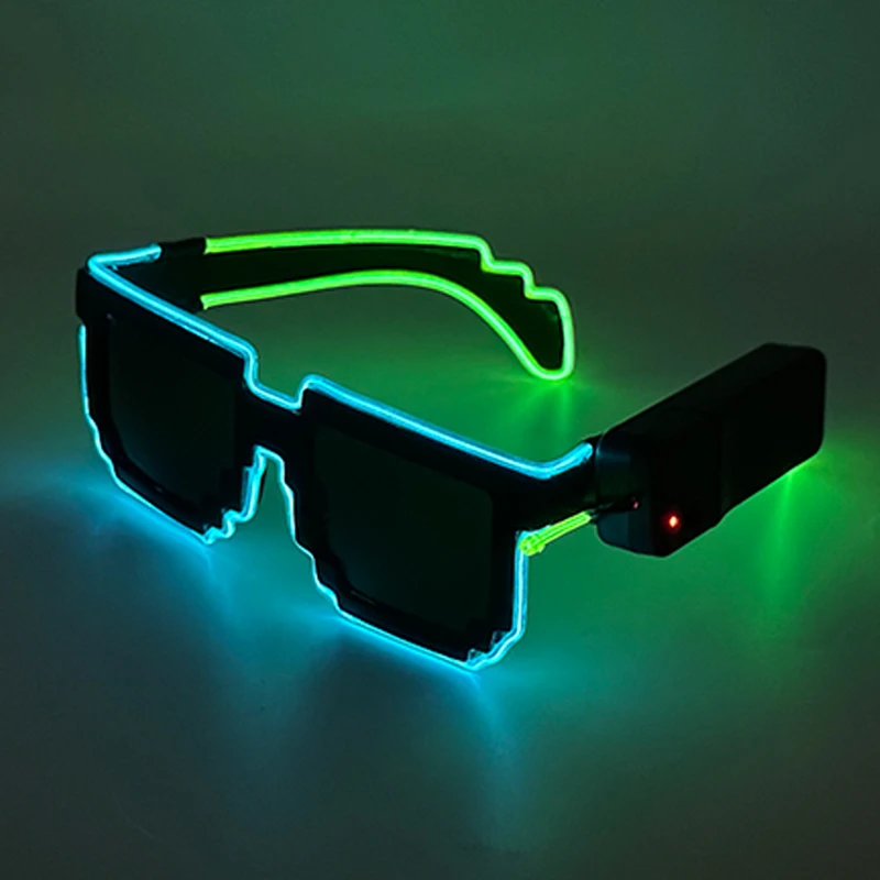 New Design Portable Convenient Wireless Luminous Sunglasses Fashion Lighting EL Wire Glasses Glowing For Music Night Club Party