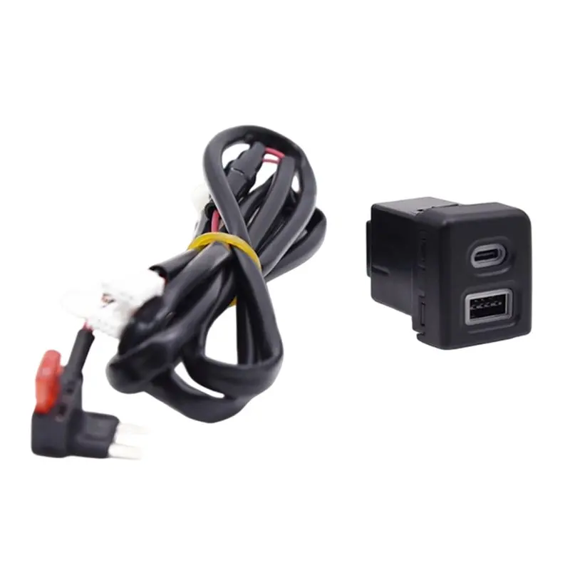 Car QC3.0 USB TYPE-C Fast Charging Socket Phone Charging Outlet Power Adapter For VW Multivan T5
