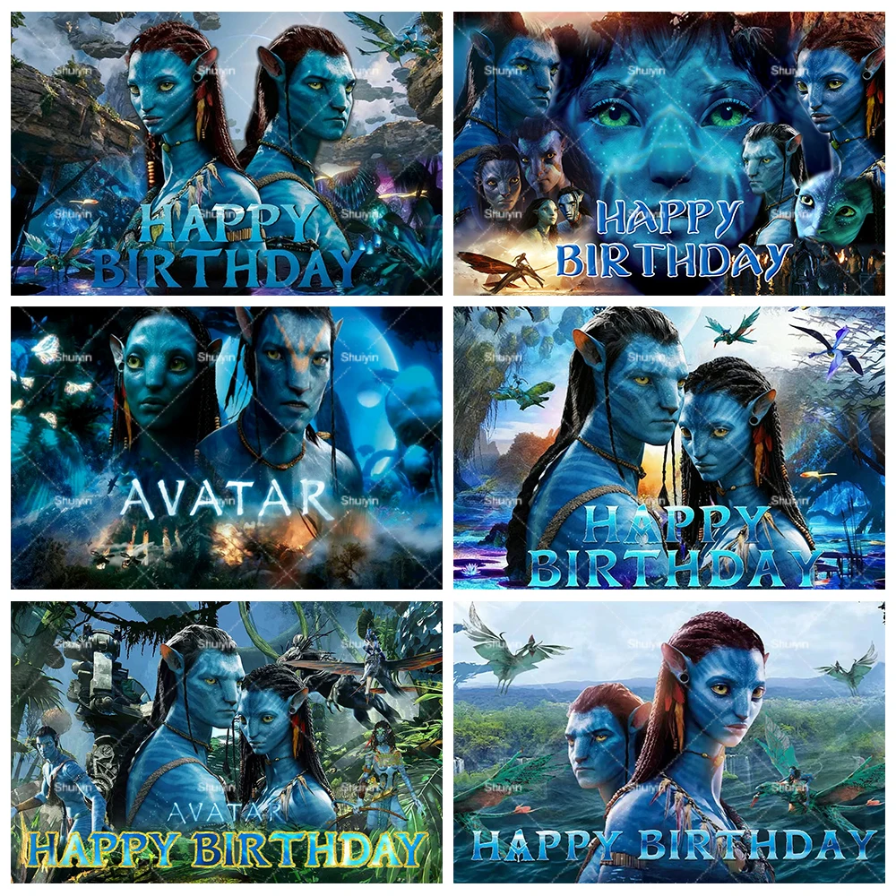 The Movie Avatar Backdrop Kids Birthday Decorations Party Supplies Pandora Na'vi Planet Baby Shower Banner Photo Shoot Prop Gift