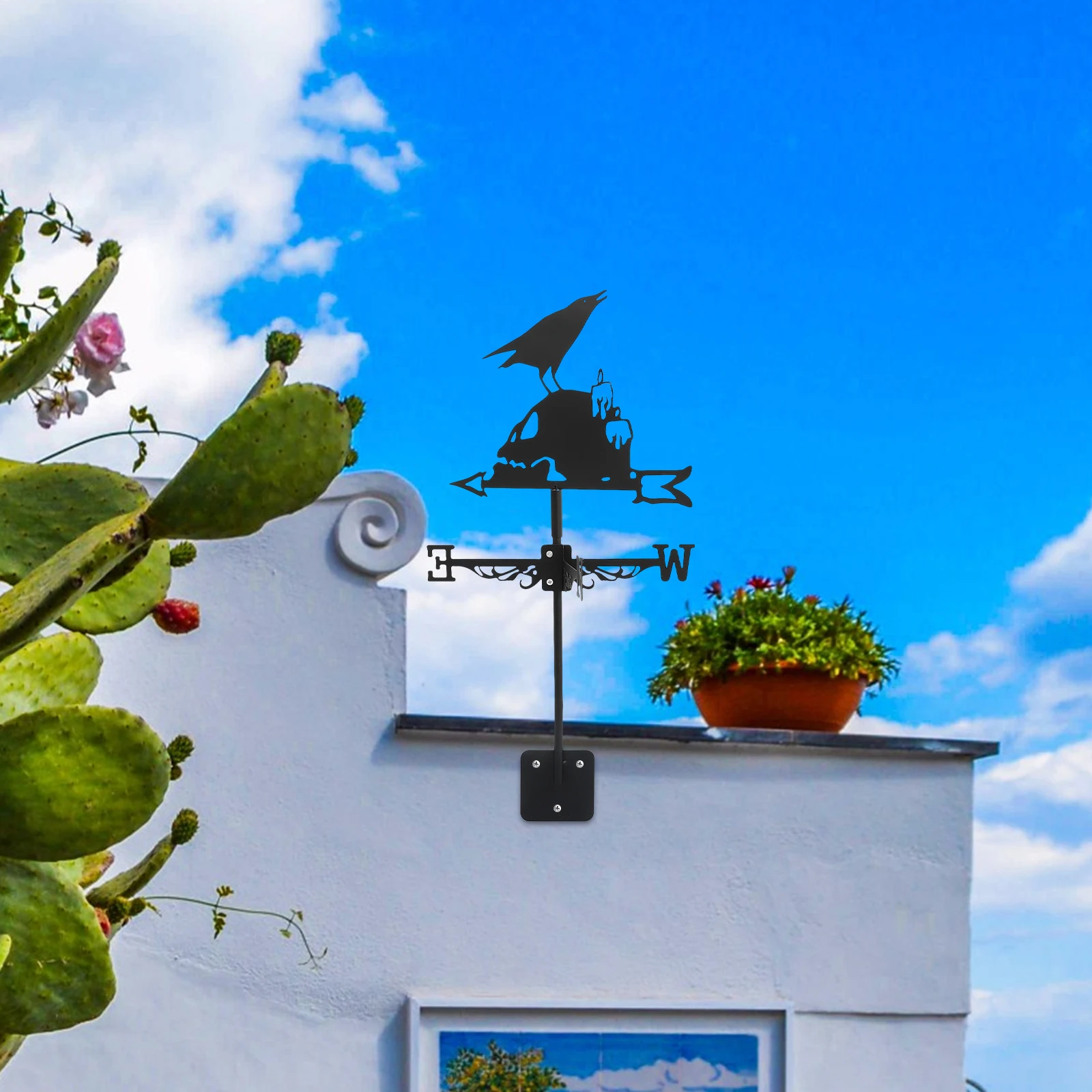 

Iron Weather Vane for Roof Garden Patio Wind Direction Indicator Decorative Yard Halloween Weathervane Weather Vane