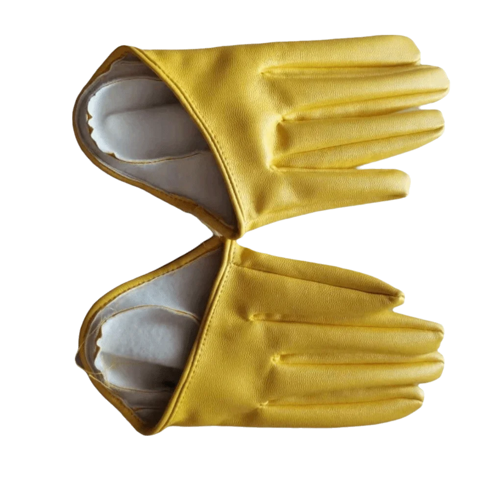 Personality Fingerless Half-palm Gloves Solid Color PU Leather Five Finger Mittens Gothic Hip Pop Patent Leather Gloves Women