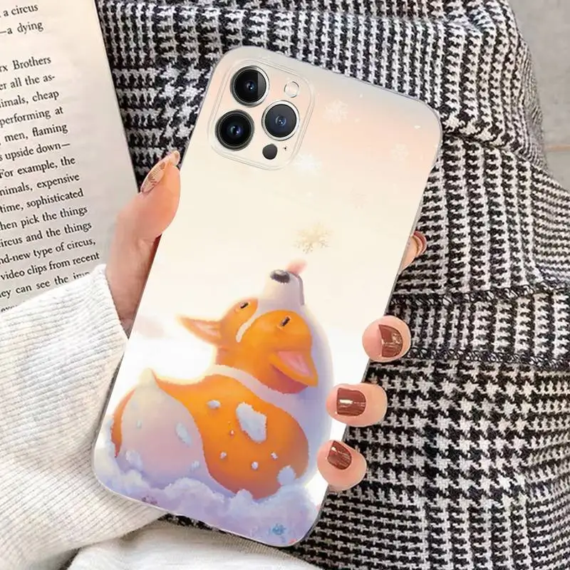 Cute Corgi Phone Case Silicone Soft for iphone 14 13 12 11 Pro Mini XS MAX 8 7 6 Plus X XS XR Cover