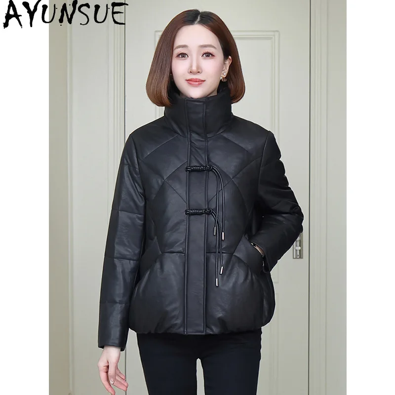

AYUNSUE женский пуховик из натуральной кожи, женское пальто из натуральной овчины 2025 года, новинка верхней одежды, зимняя одежда Jaqueta De Couro