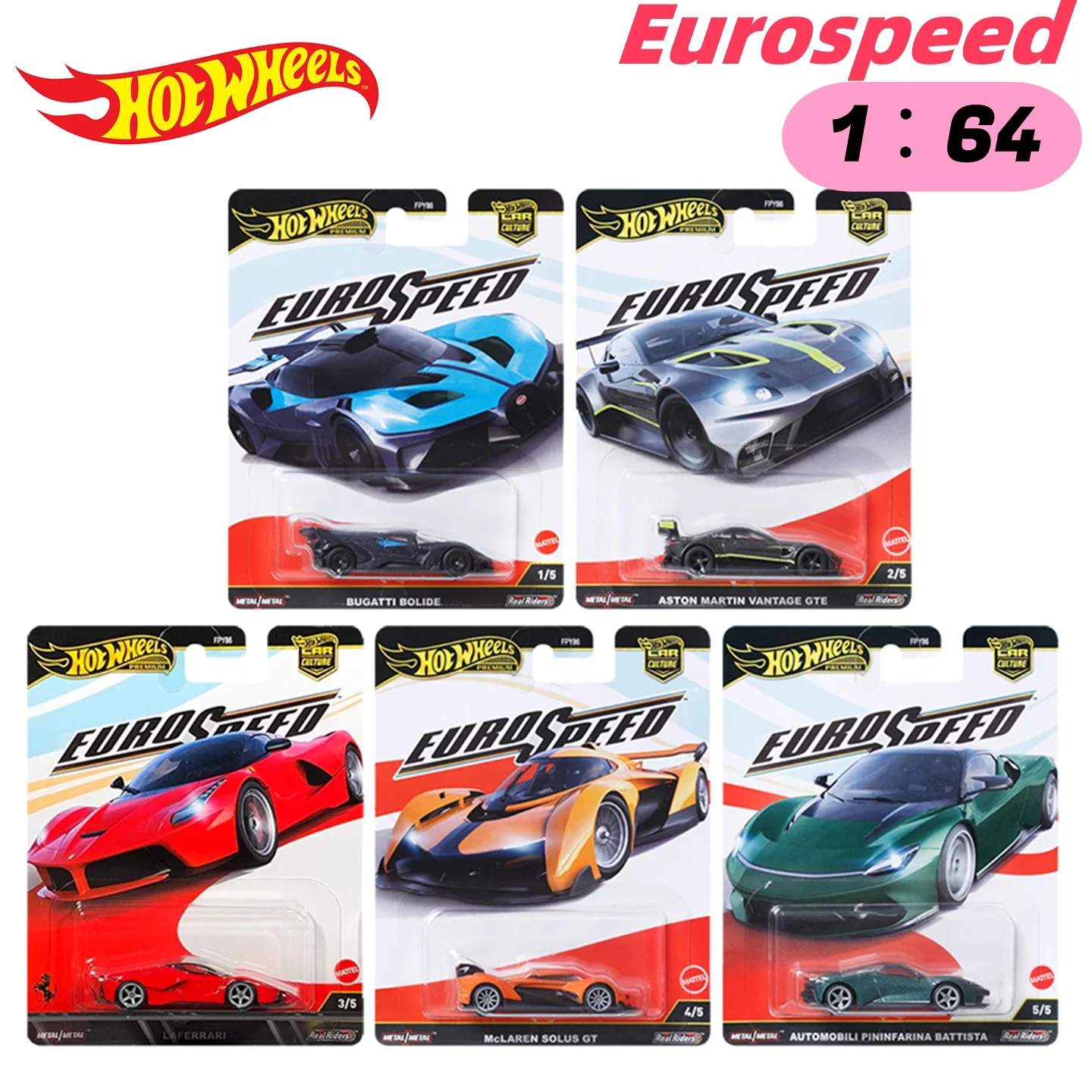 Hot Wheels 2025 Premium Car Culture L Case (Mix 6) Eurospeed Set Collectible 1:64 Scale Die-Cast Model Vehicle Cars For Hobby