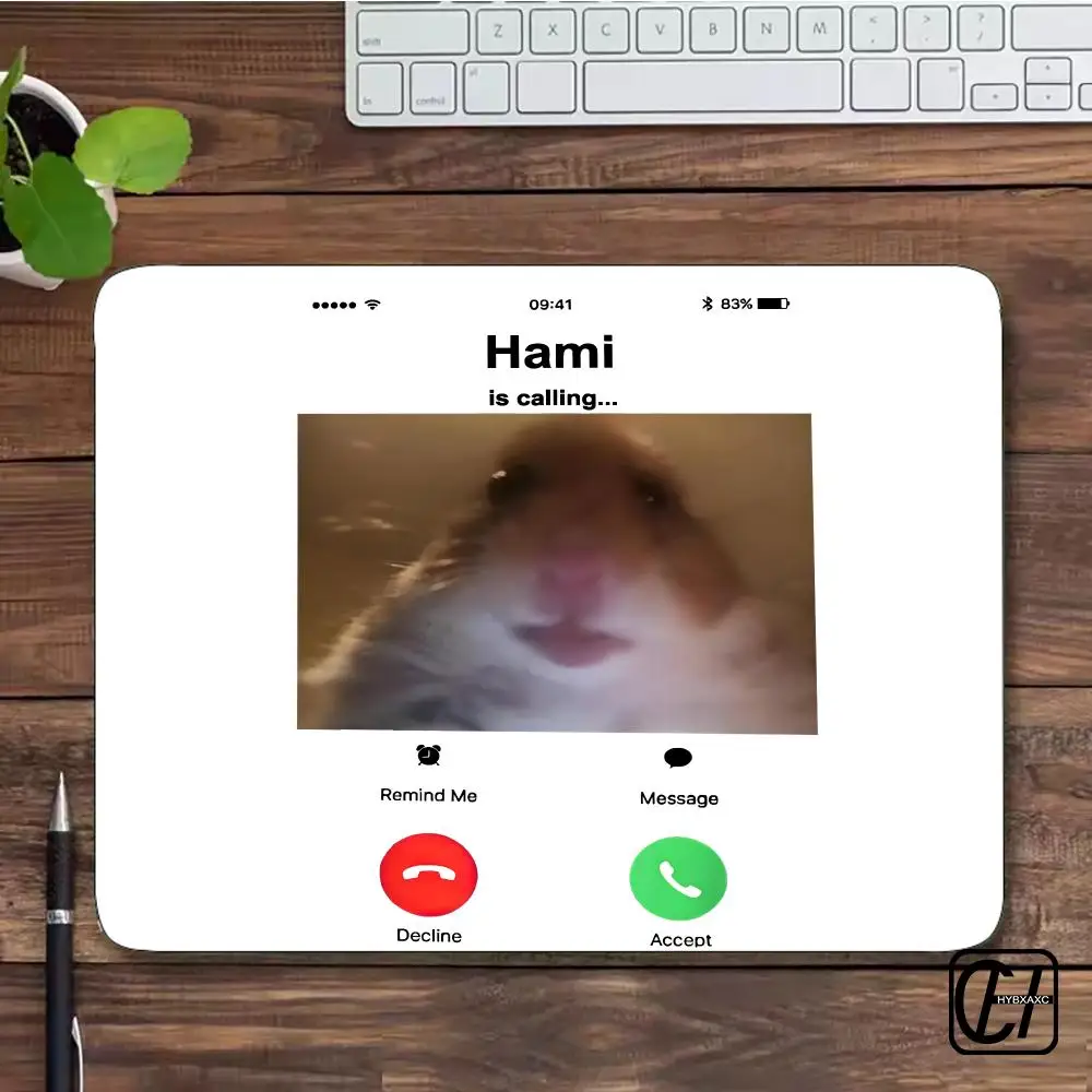 Dank Meme Hamster Staring Front Camera Hampter Calling Mouse Pad For Small Size Gaming Gamer Company Mat Carpet HYBXXC